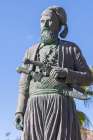 Greece, Crete, Chania. Statue of Anagnostis Mantakas, Greek freedom fighter. Art Print